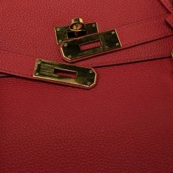Hermes Rouge Piment Togo Leather Gold Plated Kelly Retourne 28 Bag For Women -Deals Hermes Store luxury women hermes used handbags p564887 010