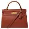 Hermes Brique Togo Leather Gold Plated Kelly Retourne 32 Bag For Women -Deals Hermes Store luxury women hermes used handbags p564941 004