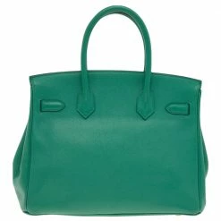 Hermes Hermès Vert Vertigo Evercolor Leather Gold Finished Birkin 30 Bag For Women -Deals Hermes Store luxury women hermes used handbags p566288 005