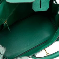 Hermes Hermès Vert Vertigo Evercolor Leather Gold Finished Birkin 30 Bag For Women -Deals Hermes Store luxury women hermes used handbags p566288 007
