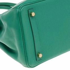 Hermes Hermès Vert Vertigo Evercolor Leather Gold Finished Birkin 30 Bag For Women -Deals Hermes Store luxury women hermes used handbags p566288 015