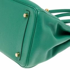 Hermes Hermès Vert Vertigo Evercolor Leather Gold Finished Birkin 30 Bag For Women -Deals Hermes Store luxury women hermes used handbags p566288 016
