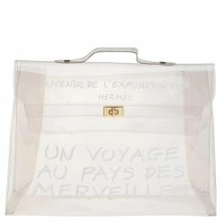 Hermes Clear Vinyl Vintage Souvenir Kelly Bag For Women