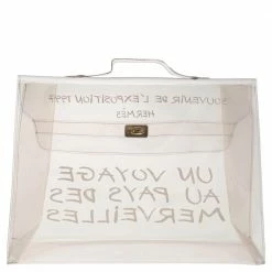 Hermes Clear Vinyl Vintage Souvenir Kelly Bag For Women -Deals Hermes Store luxury women hermes used handbags p566517 003