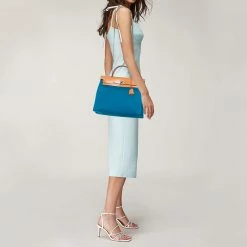 Hermes Bleu Izmir/Natural Canvas And Leather Herbag Zip 31 Bag For Women -Deals Hermes Store luxury women hermes used handbags p567447 001