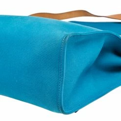 Hermes Bleu Izmir/Natural Canvas And Leather Herbag Zip 31 Bag For Women -Deals Hermes Store luxury women hermes used handbags p567447 009