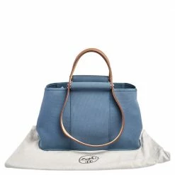 Hermes Bleu Tempete/Natural Canvas Cabag PM Tote Bag For Women -Deals Hermes Store luxury women hermes used handbags p567938 005
