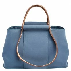 Hermes Bleu Tempete/Natural Canvas Cabag PM Tote Bag For Women -Deals Hermes Store luxury women hermes used handbags p567938 006