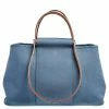 Hermes Bleu Tempete/Natural Canvas Cabag PM Tote Bag For Women -Deals Hermes Store luxury women hermes used handbags p567938 009