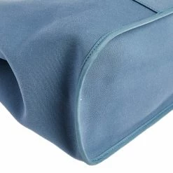 Hermes Bleu Tempete/Natural Canvas Cabag PM Tote Bag For Women -Deals Hermes Store luxury women hermes used handbags p567938 011