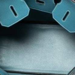 Hermes Bleu Jean Togo Leather Palladium Plated JPG Birkin 42 For Women -Deals Hermes Store luxury women hermes used handbags p568746 006