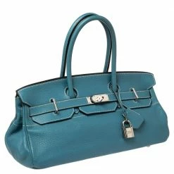 Hermes Bleu Jean Togo Leather Palladium Plated JPG Birkin 42 For Women -Deals Hermes Store luxury women hermes used handbags p568746 017