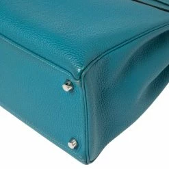 Hermes Bleu Jean Togo Leather Palladium Finish Kelly Retourne 35 Bag For Women -Deals Hermes Store luxury women hermes used handbags p570035 006