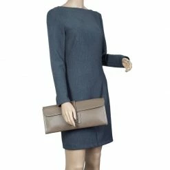 Hermes Brown Epsom Leather Jige Clutch For Women -Deals Hermes Store luxury women hermes used handbags p57048 002