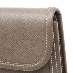 Hermes Brown Epsom Leather Jige Clutch For Women -Deals Hermes Store luxury women hermes used handbags p57048 006