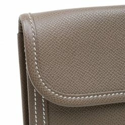 Hermes Brown Epsom Leather Jige Clutch For Women -Deals Hermes Store luxury women hermes used handbags p57048 007
