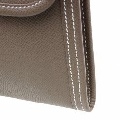 Hermes Brown Epsom Leather Jige Clutch For Women -Deals Hermes Store luxury women hermes used handbags p57048 009