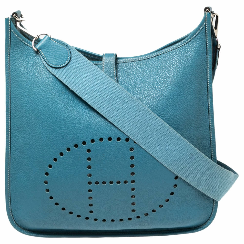 Hermes Bleu Jean Togo Leather Evelyne I GM Bag For Women 3 Hermes Bleu Jean Togo Leather Evelyne I GM Bag For Women
