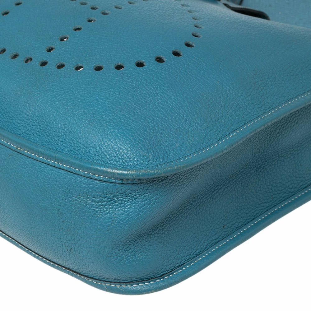 Hermes Bleu Jean Togo Leather Evelyne I GM Bag For Women 17 Hermes Bleu Jean Togo Leather Evelyne I GM Bag For Women - Image 15
