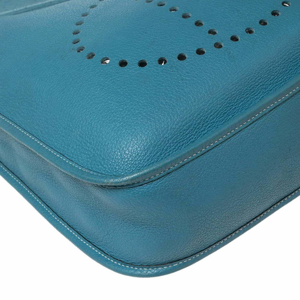 Hermes Bleu Jean Togo Leather Evelyne I GM Bag For Women 16 Hermes Bleu Jean Togo Leather Evelyne I GM Bag For Women - Image 14