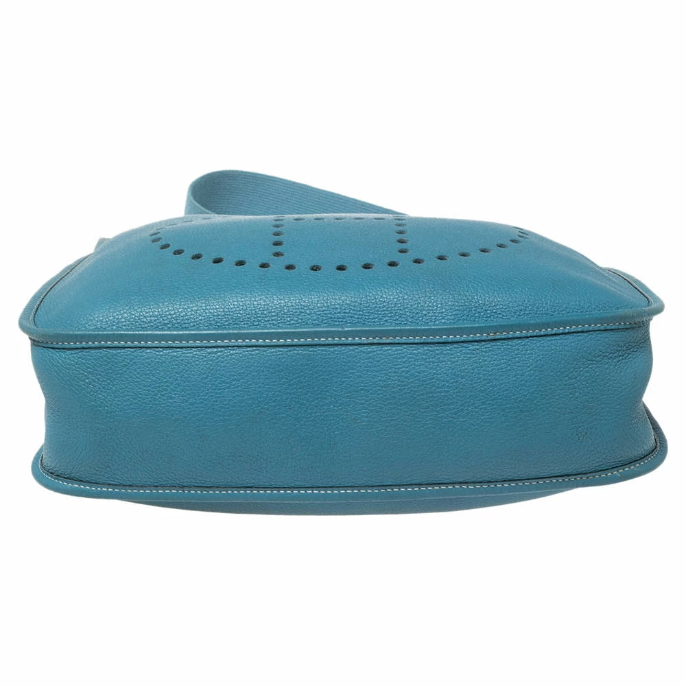 Hermes Bleu Jean Togo Leather Evelyne I GM Bag For Women 9 Hermes Bleu Jean Togo Leather Evelyne I GM Bag For Women - Image 7