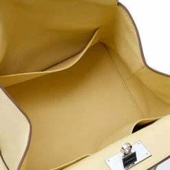 Hermes Jaune Poussin Swift Leather Palladium Plated Toolbox 20 Bag For Women -Deals Hermes Store luxury women hermes used handbags p571541 002