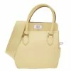 Hermes Jaune Poussin Swift Leather Palladium Plated Toolbox 20 Bag For Women -Deals Hermes Store luxury women hermes used handbags p571541 008
