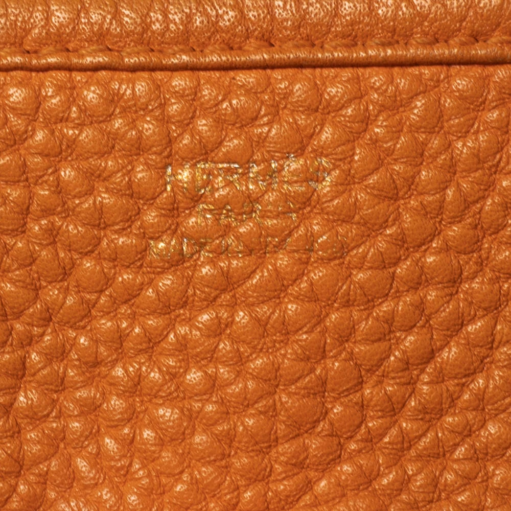 Hermes Orange Taurillon Clemence Leather Evelyne III PM Bag For Women 12 Hermes Orange Taurillon Clemence Leather Evelyne III PM Bag For Women - Image 10