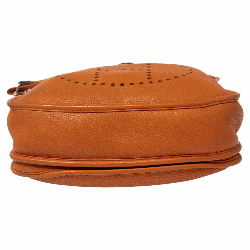 Hermes Orange Taurillon Clemence Leather Evelyne III PM Bag For Women 8 Hermes Orange Taurillon Clemence Leather Evelyne III PM Bag For Women - Image 6