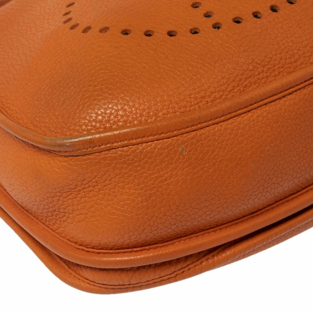 Hermes Orange Taurillon Clemence Leather Evelyne III PM Bag For Women 16 Hermes Orange Taurillon Clemence Leather Evelyne III PM Bag For Women - Image 14