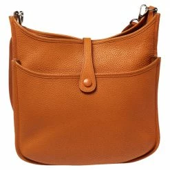 Hermes Orange Taurillon Clemence Leather Evelyne III PM Bag For Women 20 Hermes Orange Taurillon Clemence Leather Evelyne III PM Bag For Women -Deals Hermes Store luxury women hermes used handbags p572972 013