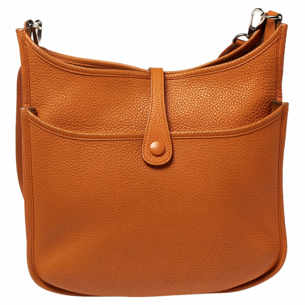 Hermes Orange Taurillon Clemence Leather Evelyne III PM Bag For Women 6 Hermes Orange Taurillon Clemence Leather Evelyne III PM Bag For Women - Image 4