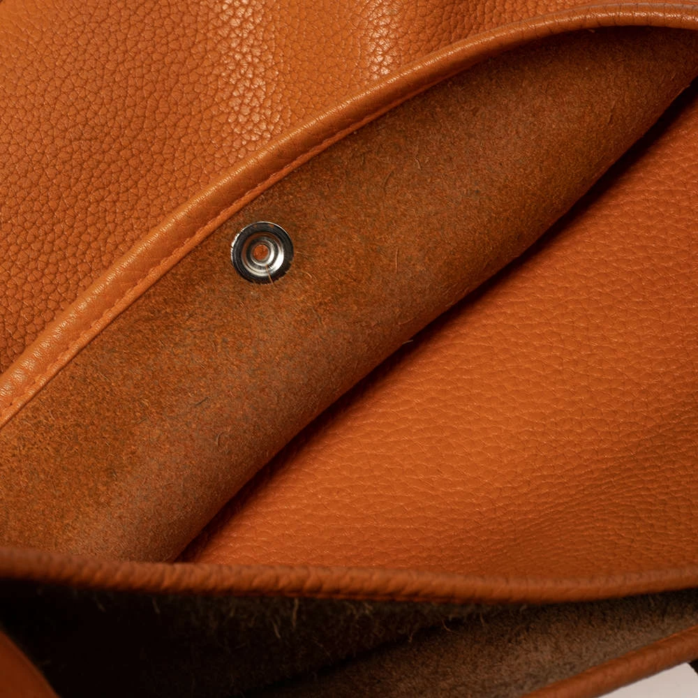 Hermes Orange Taurillon Clemence Leather Evelyne III PM Bag For Women 13 Hermes Orange Taurillon Clemence Leather Evelyne III PM Bag For Women - Image 11