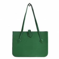 Hermes Vintage Green Courchevel Leather Shoulder Bag For Women
