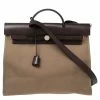 Hermes Hermés Ebene/Taupe Canvas And Leather Herbag Zip 39 Bag For Women -Deals Hermes Store luxury women hermes used handbags p574298 007