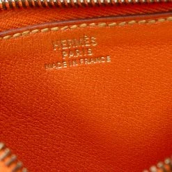 Hermes Hermès Orange Chevre Leather And Lizard Fruit Motif Coin Purse For Women -Deals Hermes Store luxury women hermes used handbags p578176 002