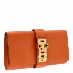 Hermes Orange Box Leather Medor 29 Clutch For Women -Deals Hermes Store luxury women hermes used handbags p578533 008