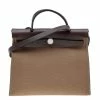 Hermes Etoupe/Ebene Canvas And Leather Herbag Zip 31 Bag For Women