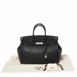 Hermes Black Togo Leather Palladium Plated Birkin 35 Bag For Women 31 Hermes Black Togo Leather Palladium Plated Birkin 35 Bag For Women -Deals Hermes Store luxury women hermes used handbags p582672 003