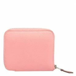 Hermes Rose Confetti Epsom Leather Silk'in Compact Wallet For Women