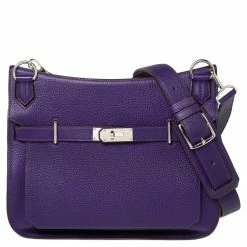 Hermes Anemone Togo Leather Palladium Plated Jypsiere 34 Bag For Women