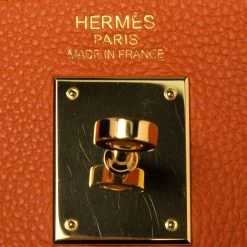 Hermes Orange Togo Leather Gold Plated Kelly Retourne 35 Bag For Women -Deals Hermes Store luxury women hermes used handbags p586757 005