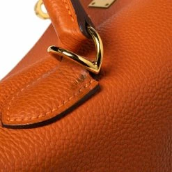 Hermes Orange Togo Leather Gold Plated Kelly Retourne 35 Bag For Women -Deals Hermes Store luxury women hermes used handbags p586757 007