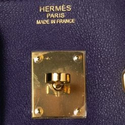 Hermes Hermès Ultraviolet Swift Leather Gold Plated Birkin 35 Bag For Women -Deals Hermes Store luxury women hermes used handbags p586783 006