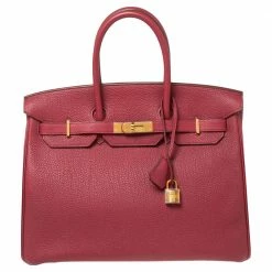 Hermes Tosca Togo Leather Gold Plated Birkin 35 Bag For Women