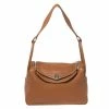 Hermes Gold Taurillon Clemence Leather Palladium Finished Lindy 34 Bag For Women