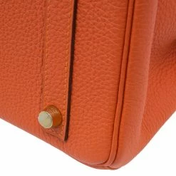 Hermes Orange Togo Leather Gold Hardware Birkin 30 Bag With Twilly Scarf For Women -Deals Hermes Store luxury women hermes used handbags p59131 011
