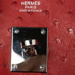 Hermes Hermès Rouge Vif Ostrich Palladium Plated Birkin 30 Bag For Women -Deals Hermes Store luxury women hermes used handbags p596706 003