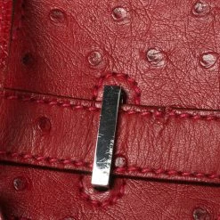 Hermes Hermès Rouge Vif Ostrich Palladium Plated Birkin 30 Bag For Women -Deals Hermes Store luxury women hermes used handbags p596706 019