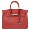 Hermes Rouge Piment Togo Leather Palladium Plated Birkin 35 Bag For Women -Deals Hermes Store luxury women hermes used handbags p600824 002